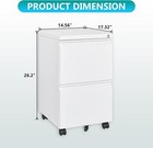 2 Drawer Mobile File Cabinet With Lock  wheels for Home Office  fully Assembled 