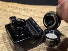 5  Antique Style Glass Inkwell Pen Rest Filled With 1 75 Oz Black Ink