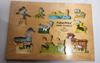 Fisher Price Farm Animals Wooden Puzzle  507 Ages 1 1 2 - 4  9 Pieces  1973