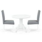 3 Piece Dining Table Set   2 Solid Wood Falabella Chairs W Pedestal Round Table
