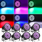 1 10pcs Par Stage Light 270w Rgbw 18 Led Colour Mixing Beam Dmx Disco Party Show