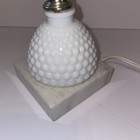 Vintage  Milk Glass Electric Hobnail Lamp 8 1 2    Tall Works