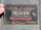 Antique Oliver Machinery Co Small Brass Sign Plaque Eagle Globes  Michigan