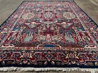 Big Blue Vintage Rug 10x13 Antique Oriental Handmade Fine Colorful Clean 10x14