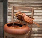 Crows Water Fountain Rustic Metal Country Farmhouse Primitive