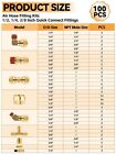 100pcs Brass Dot Air Line Fittings  Kalolary Quick Connect Air Hose Fittings    