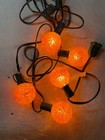 Vintage Working Snowball Frosted Sugar 2  Orange Christmas Tree Lights  Lot Of 5