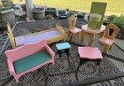 10pc Kidkraft Wooden Dollhouse Furniture Lot Couch Table Chairs Lamp Barbie Size