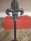 Cast Iron Free Standing Paper Towel Holder With A Feur-de -lis Design On Top