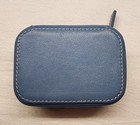 Vintage Coach Blue Leather Triple Pill Box Travel Small Case  8062 No Bottles