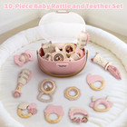 Infant Gift Set  Rattles And Teething Toys For Girls 0-6 Months