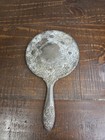 Antique Vintage Beautiful Silver Plated 9    Ornate Vanity Hand Held Mirror Heavy