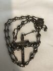 Sterling Silver Vintage Cross Rosary  Beads 19    Crucifix
