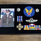 Vtg Air Patrol Cap Lt  Col Shadow Box Grouping Photo Dfc Master Pilot Wings Wwii