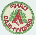 Camp Arrowhead Boy Scout Camp Patch Green Red Twill Embroidered