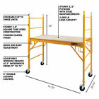 Metaltech 6 Foot Portable Jobsite Series Baker Scaffolding With Locking Wheels