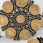 Vintage Hot Pads Boho Woven Rattan Rafia Straw Trivets Set Of 3 Round Seagrass