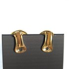 Vintage Replica Made In Italy Gold Tone Clip On Earrings Large Faux Pearl