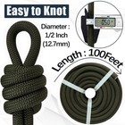 1 2 Inch Arborist Rigging Rope - 100 Feet Thick Bull Rope For Tree Pulling  O   