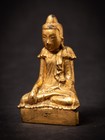 Antique Wooden Burmese Buddha Statue From Burma  myanmar   19th Century