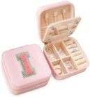 Sandjest Personalized Jewelry Box  Pink Travel Jewelry Box With Initial I  Sm   