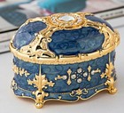 Blue Tin Alloy Vintage  Music Box    Once Upon A December    Have Video  