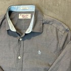 Penguin Grey Mens Button Down Shirt Size S