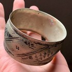 Extremely Rare Ancient Medieval Viking Silver Color Bracelet Engraved Authentic