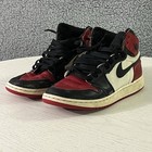 Air Jordan 1 Shoes  6y Youth Kids Black Red Retro High Og Bred Toe 575441-610