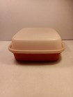 Vintage Tupperware 1294-2 Meat Keeper Marinade Container W  Lid Paprika Red