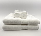 Hotel  6pc White 100  Cotton 2 Bath 4 Washcloth Towels New
