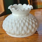 Vintage Quilted Diamond Milk Glass Replacement Lamp Shade Light Globe 6  Fitter