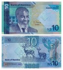 Namibia 5 Pcs Set  10 To 200 Dollars 2025- P20a To P24a  220a To 224a Unc