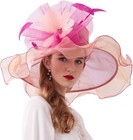 Women Kentucky Derby Hat Organza Hats Two Wear Ways hat Flower Can Be Used As A 
