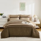 Wongs 7-pcs Boho Comforter Set - Striped Microfiber Bed In A Bag For All Season