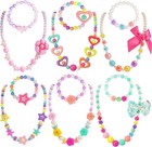 Kids Classic Jewelry  6 Sets Of Beaded Necklaces And Bracelets For Girls  Fav   