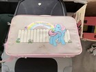 Hasbro My Little Pony Plastic Brief Case Pink Trim Rainbow Design 1983 W  Ponies