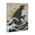 Stupell Industries Godzilla In The Waves Eastern Poster Style Illustration Ca   