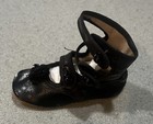 Antique vintage Left Button Up Leather Baby Shoe  About 4  X 1 75  And 2 5  Tall