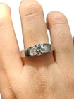 2ct Round Cut Lab Created Diamond Men s Solitaire Ring 14k White Gold Plated