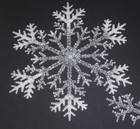Acrylic Plastic Hanging Snowflakes Christmas Clear Frosted Tips Window 16  3pc