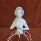 Antique Porcelain Half Doll W lamp Or Pin Cushion Structure 