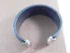 New Silpada Sterling Silver Black Leather Sting Ray Cuff Bracelet B3222