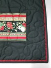 Christmas Elegant Quilted Table-runner 13  X 32  Xmas Red Piping-gold Quilt