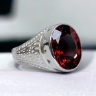 Garnet Gemstone With 925 Sterling Silver Ring For Men s  al764
