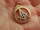 Vintage Masonic 1 20th 10kt Gold Filled Pendant Or Charm Double Side
