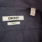 Dkny Men   s Slim Fit Blue Long Sleeve Button Down Dress Shirt M 15 32 33