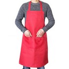 Red Kitchen Chef Bib Apron Cooking 2 Pockets Waterproof Catering Restaurant