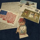 Antique Ephemera      Baseball      Letterhead Postcard Patriotic Die-cut Trade Card