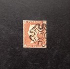 Queen Victoria Penny Red Sg 9 Pl 16 Used Black Mx Clean 4 Margins Vf 